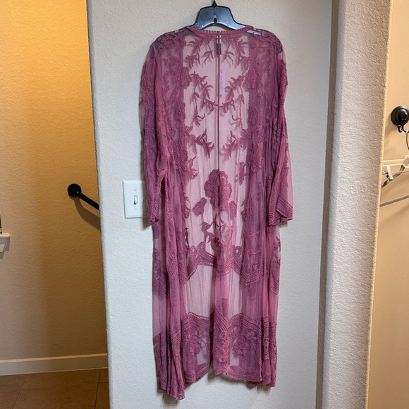 Lane Bryant Elegant Pink Lace Kimono Size 14/16 - Picture 2 of 6